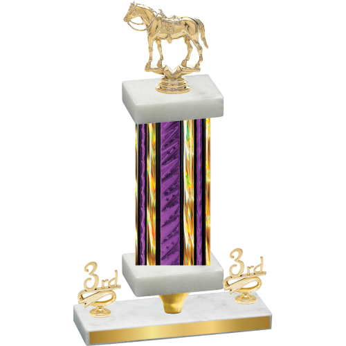 Premium Single Purple Glacier Third Place Horses Trophy