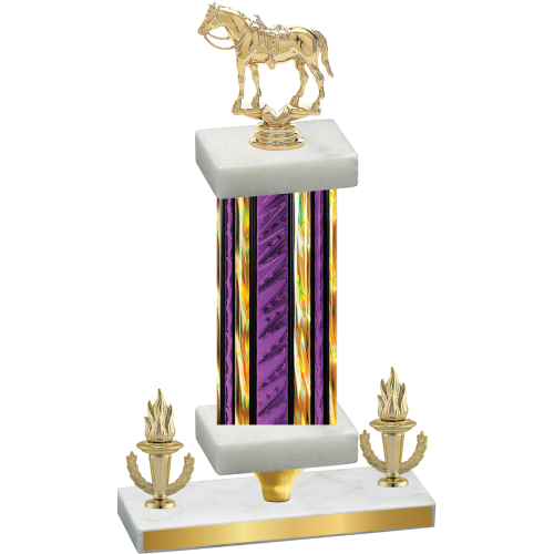 Premium Single Purple Glacier Victory Horses Trophy