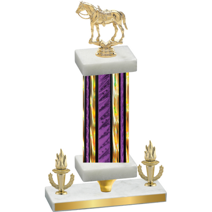 Premium Single Purple Glacier Victory Horses Trophy