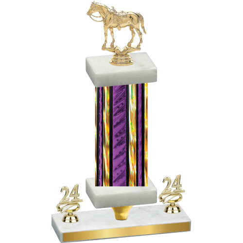 Premium Single Purple Glacier Year Horses Trophy