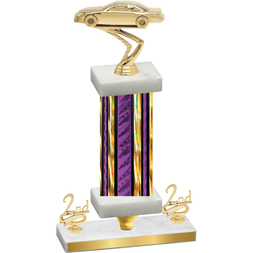 Premium Single Purple Glacier Second Place Cars Trophy