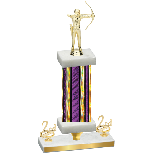 Premium Single Purple Glacier Second Place Archery Trophy