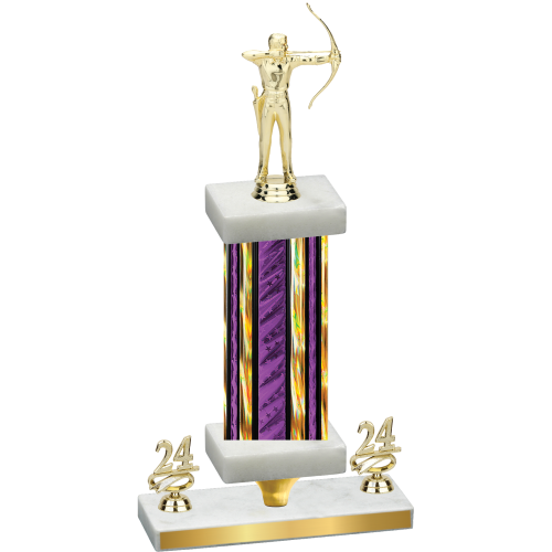 Premium Single Purple Glacier Year Archery Trophy