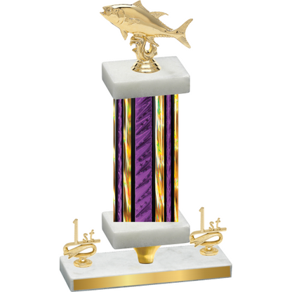 Premium Single Purple Glacier First Place Fishing Trophy