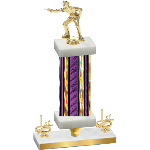 Premium Single Purple Glacier First Place Shooter Trophy