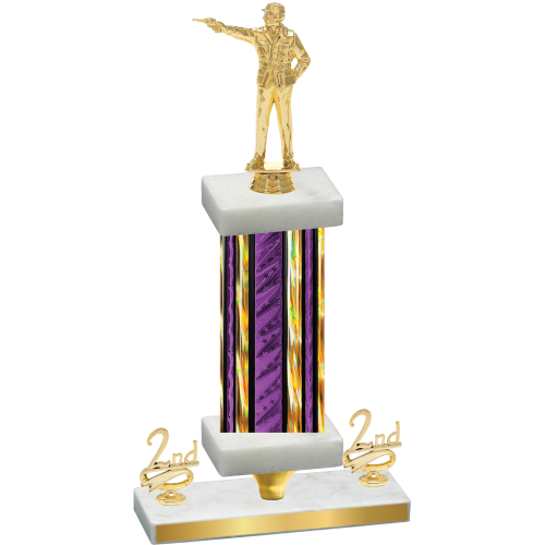 Premium Single Purple Glacier Second Place Shooter Trophy