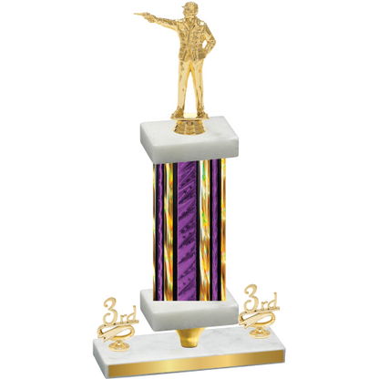 Premium Single Purple Glacier Third Place Shooter Trophy