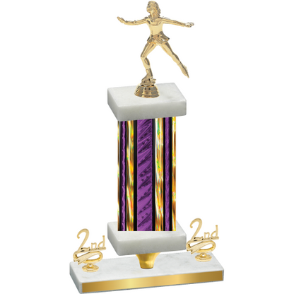 Premium Single Purple Glacier Second Place Skater Trophy