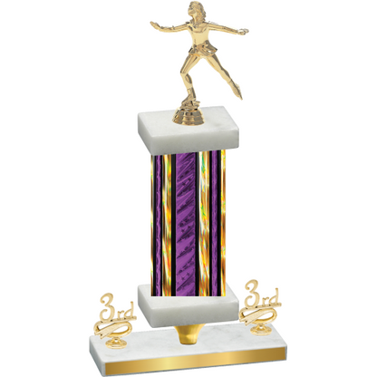 Premium Single Purple Glacier Third Place Skater Trophy