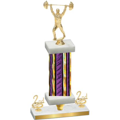 Premium Single Purple Glacier Second Place Weights Trophy