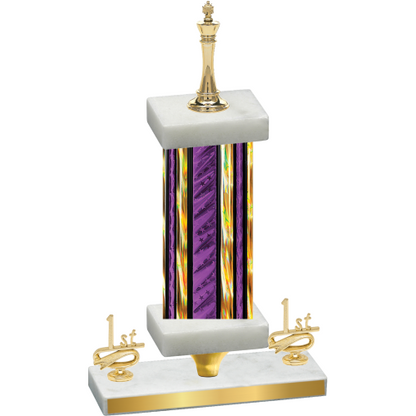 Premium Single Purple Glacier First Place Chess Trophy