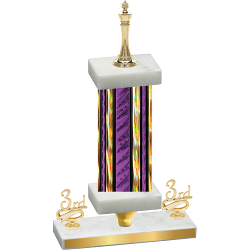 Premium Single Purple Glacier Third Place Chess Trophy