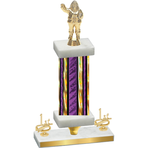 Premium Single Purple Glacier First Place Holiday Trophy