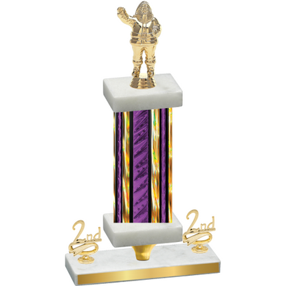 Premium Single Purple Glacier Second Place Holiday Trophy