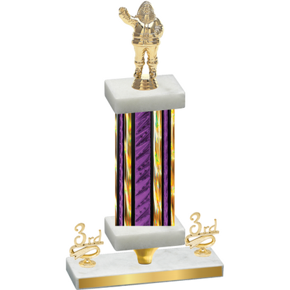 Premium Single Purple Glacier Third Place Holiday Trophy