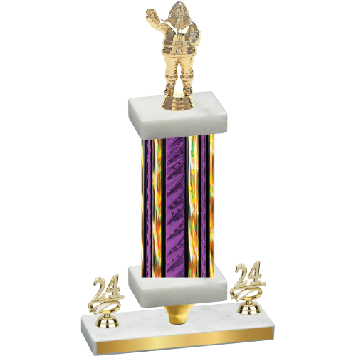 Premium Single Purple Glacier Year Holiday Trophy