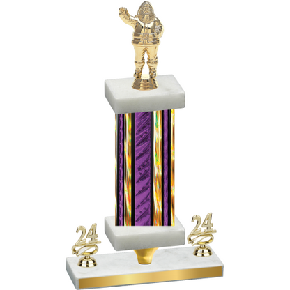 Premium Single Purple Glacier Year Holiday Trophy