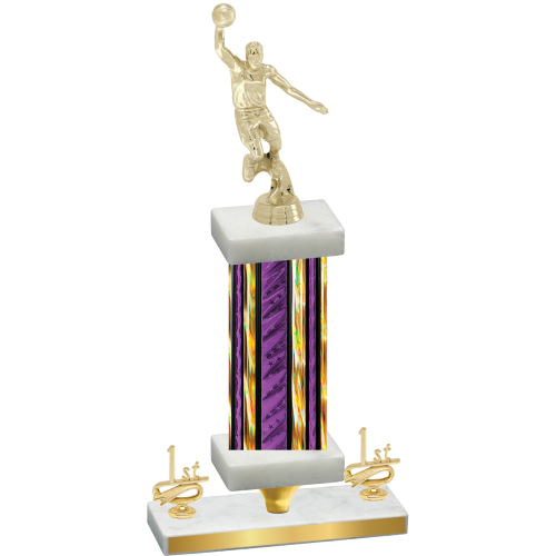 Premium Single Purple Glacier First Place Basketball Trophy