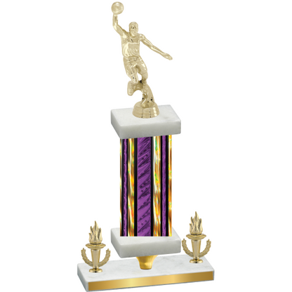 Premium Single Purple Glacier Victory Basketball Trophy