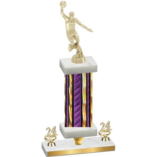 Premium Single Purple Glacier Year Basketball Trophy