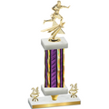Premium Single Purple Glacier Year Flag Football Trophy