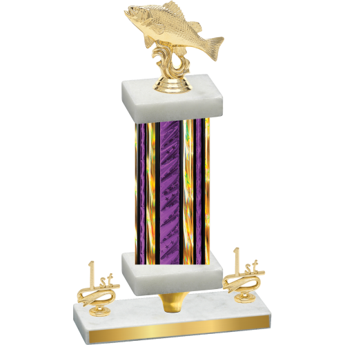 Premium Single Purple Glacier First Place Fishing Trophy