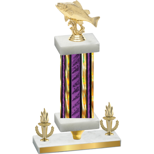 Premium Single Purple Glacier Victory Fishing Trophy