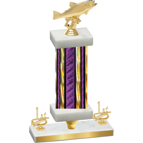 Premium Single Purple Glacier First Place Fishing Trophy