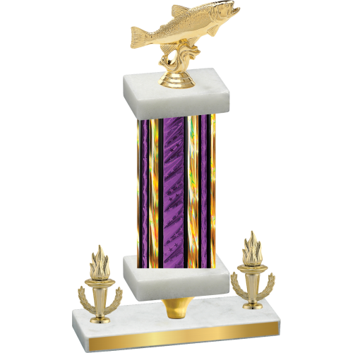 Premium Single Purple Glacier Victory Fishing Trophy