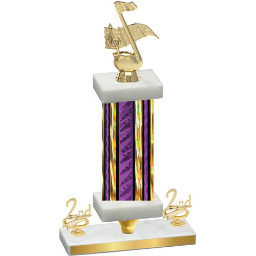 Premium Single Purple Glacier Second Place Music Trophy