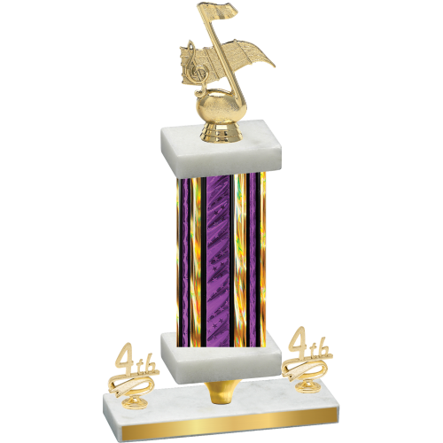 Premium Single Purple Glacier Fourth Place Music Trophy