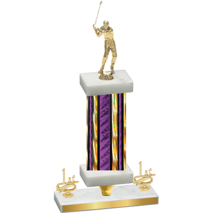 Premium Single Purple Glacier First Place Golf Trophy