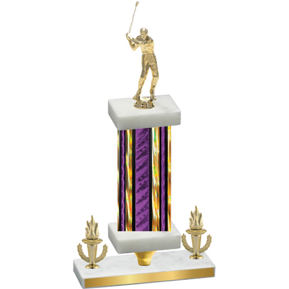 Premium Single Purple Glacier Victory Golf Trophy