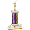 Premium Single Purple Glacier First Place Golf Trophy