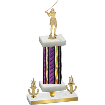 Premium Single Purple Glacier Victory Golf Trophy