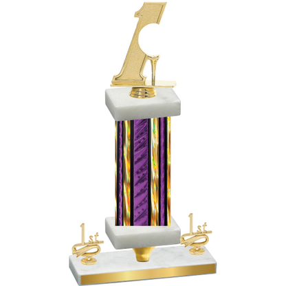 Premium Single Purple Glacier First Place Golf Trophy