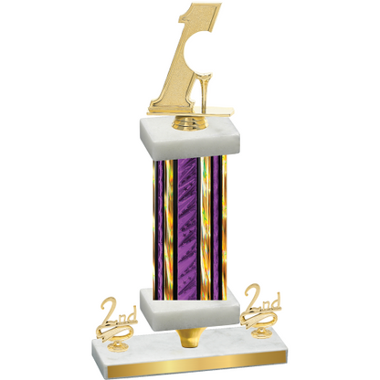 Premium Single Purple Glacier Second Place Golf Trophy