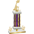 Premium Single Purple Glacier Fourth Place Golf Trophy