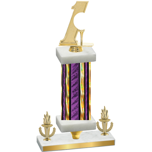 Premium Single Purple Glacier Victory Golf Trophy