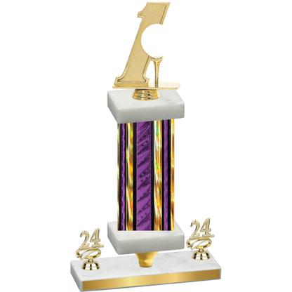 Premium Single Purple Glacier Year Golf Trophy