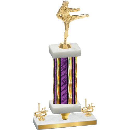 Premium Single Purple Glacier First Place Karate Trophy