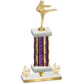 Premium Single Purple Glacier Fourth Place Karate Trophy