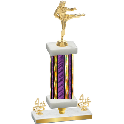 Premium Single Purple Glacier Fourth Place Karate Trophy