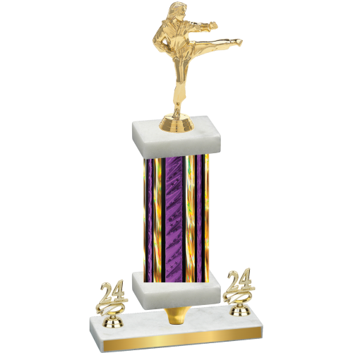 Premium Single Purple Glacier Year Karate Trophy