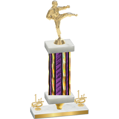 Premium Single Purple Glacier First Place Karate Trophy