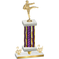 Premium Single Purple Glacier Second Place Karate Trophy