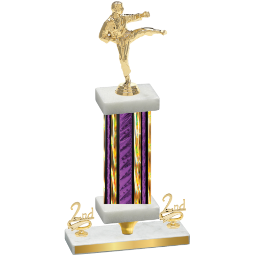 Premium Single Purple Glacier Second Place Karate Trophy