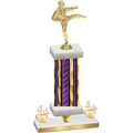 Premium Single Purple Glacier Fourth Place Karate Trophy