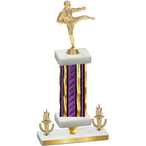 Premium Single Purple Glacier Victory Karate Trophy