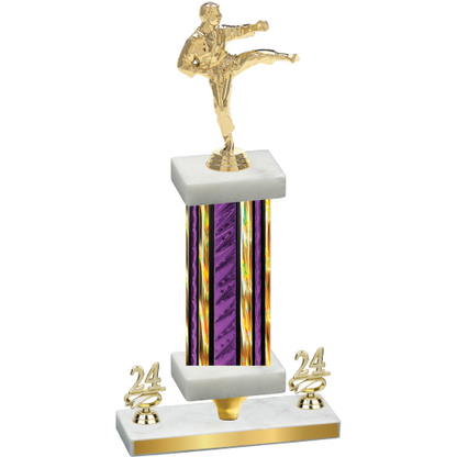 Premium Single Purple Glacier Year Karate Trophy